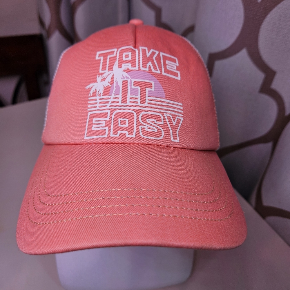 Billabong Surf Coral White Take It Easy Cotton & Mesh Cool Summer Baseball Hat